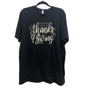 Black 'Let Our Lives Be Full of Thanks & Giving' Graphic Tee